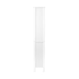 Oikiture Rattan Bathroom Cabinet Tall Slim White