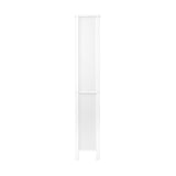 Oikiture Rattan Bathroom Cabinet Tall Slim White - Top-Down View