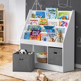 Oikiture Kids Bookshelf Toy Box Organiser Display Shelf