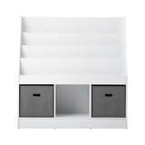 Oikiture Kids Bookshelf Toy Box Organiser Display Shelf - Rear View