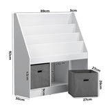 Oikiture Kids Bookshelf Toy Box Organiser Display Shelf
