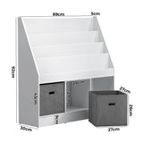 Oikiture Kids Bookshelf Toy Box Organiser Display Shelf - 45-Degree Angle