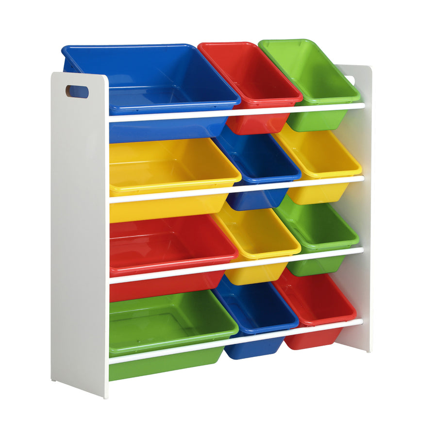 Oikiture Kids Toy Box Organiser 12 Bins