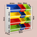Oikiture Kids Toy Box Organiser 12 Bins - Top-Down View