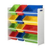 Oikiture Kids Toy Box Organiser 12 Bins - Front View