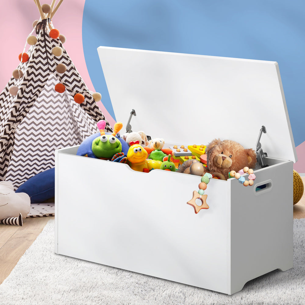 Oikiture Kids Toy Storage Box Wooden Chest Container