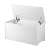 Oikiture Kids Toy Storage Box Wooden Chest Container - Rear View
