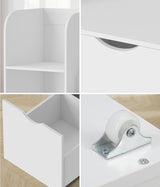 Oikiture Kids Bookcase Toy Organiser Cabinet With Chest - 45-Degree Angle