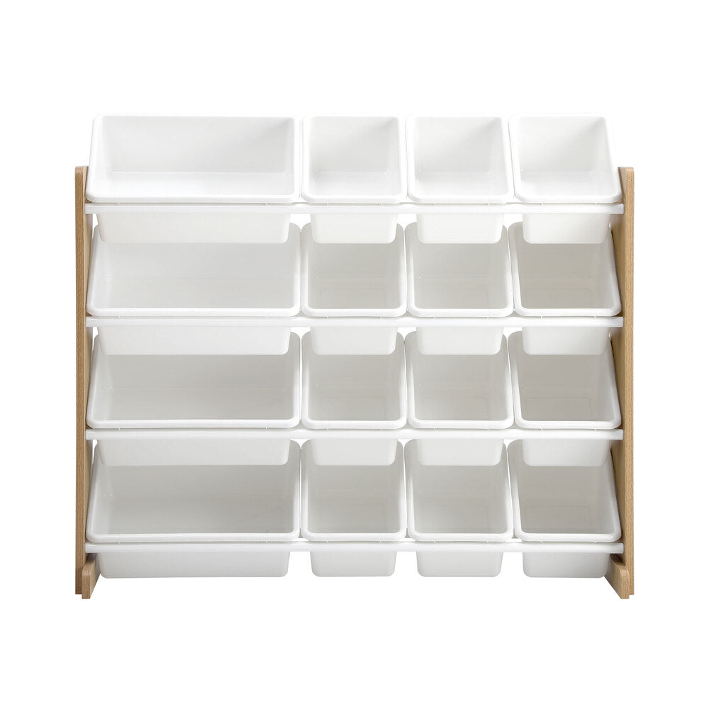 Oikiture 16 Bins 4-Tier Kids Toy Organiser Storage Rack
