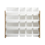 Oikiture 16 Bins 4-Tier Kids Toy Organiser Storage Rack - 45-Degree Angle