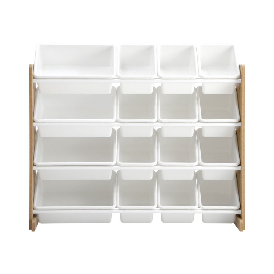 Oikiture 16 Bins 4-Tier Kids Toy Organiser Storage Rack