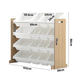 Oikiture 16 Bins 4-Tier Kids Toy Organiser Storage Rack - Extra Image