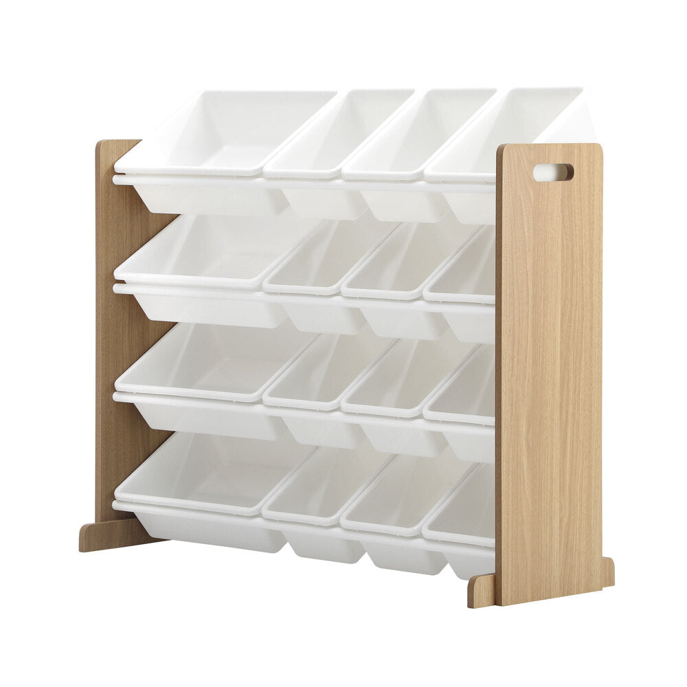 Oikiture 16 Bins 4-Tier Kids Toy Organiser Storage Rack