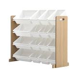 Oikiture 16 Bins 4-Tier Kids Toy Organiser Storage Rack - Top-Down View