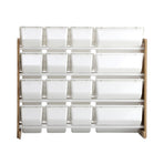 Oikiture 16 Bins 4-Tier Kids Toy Organiser Storage Rack
