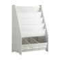 Oikiture 4-tier Kids Storage Rack with 3 Boxes White