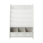 Oikiture 4-tier Kids Storage Rack with 3 Boxes White