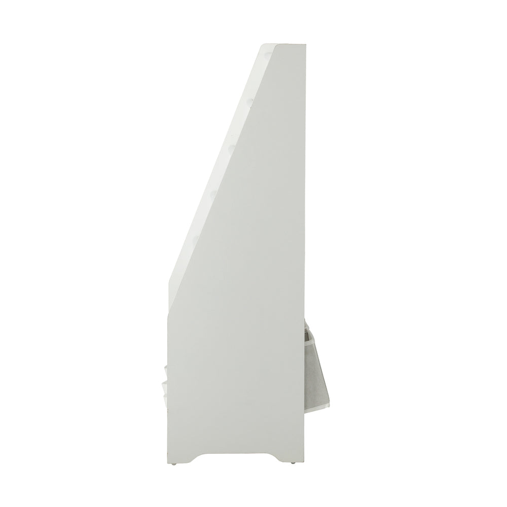 Oikiture 4-tier Kids Storage Rack with 3 Boxes White