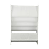 Oikiture 4-tier Kids Storage Rack with 3 Boxes White