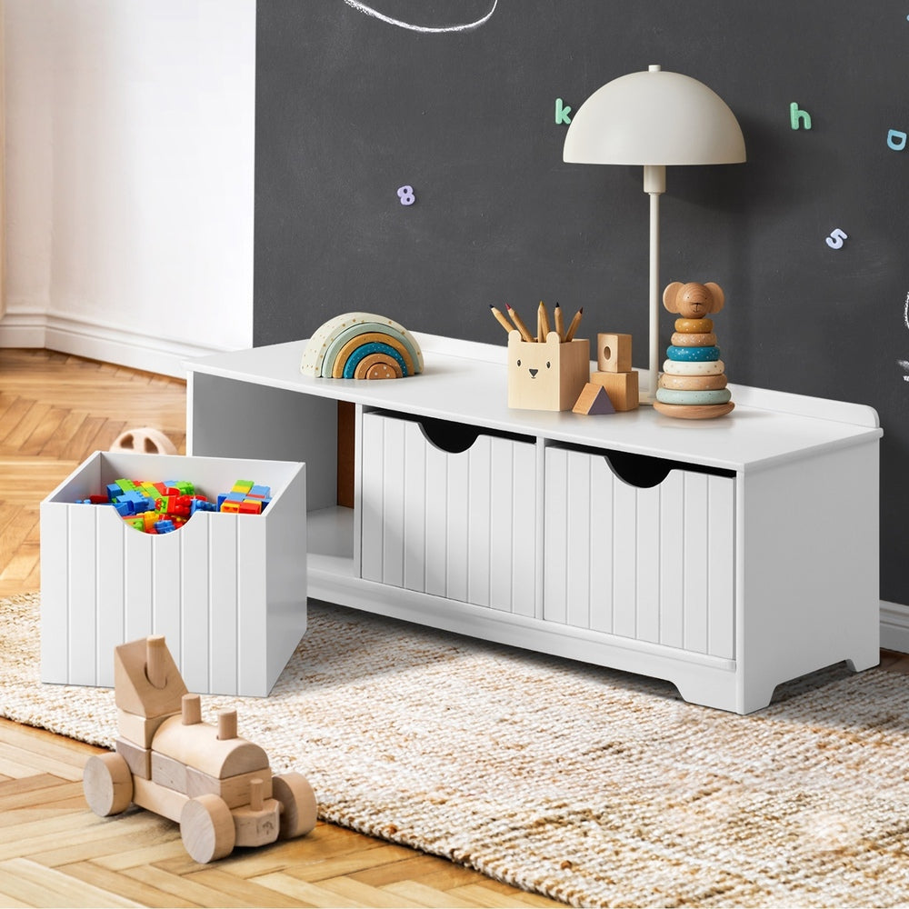 Oikiture Kids Toy Storage Box Organiser Seating Bench