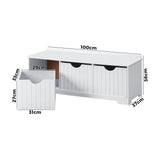 Oikiture Kids Toy Storage Box Organiser Seating Bench