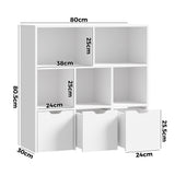 Oikiture Kids Storage Organiser Cabinet With Removable Box White