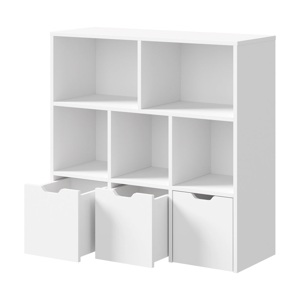Oikiture Kids Storage Cabinet Organiser With Removable Box White
