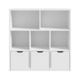 Oikiture Kids Storage Cabinet Organiser With Removable Box White - Close-Up Angle