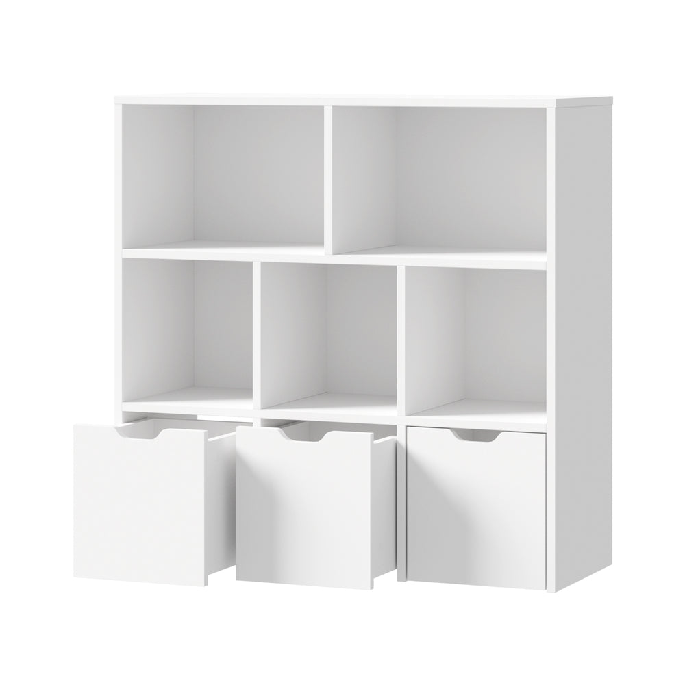 Oikiture Kids Storage Cabinet Organiser With Removable Box White