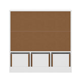 Oikiture Kids Storage Cabinet Organiser With Removable Box White - Top-Down View