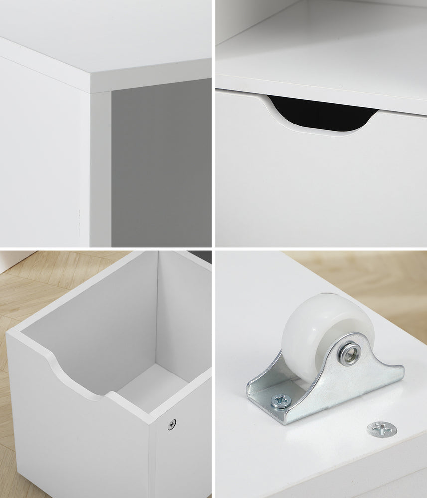 Oikiture Kids Storage Cabinet Organiser With Removable Box White