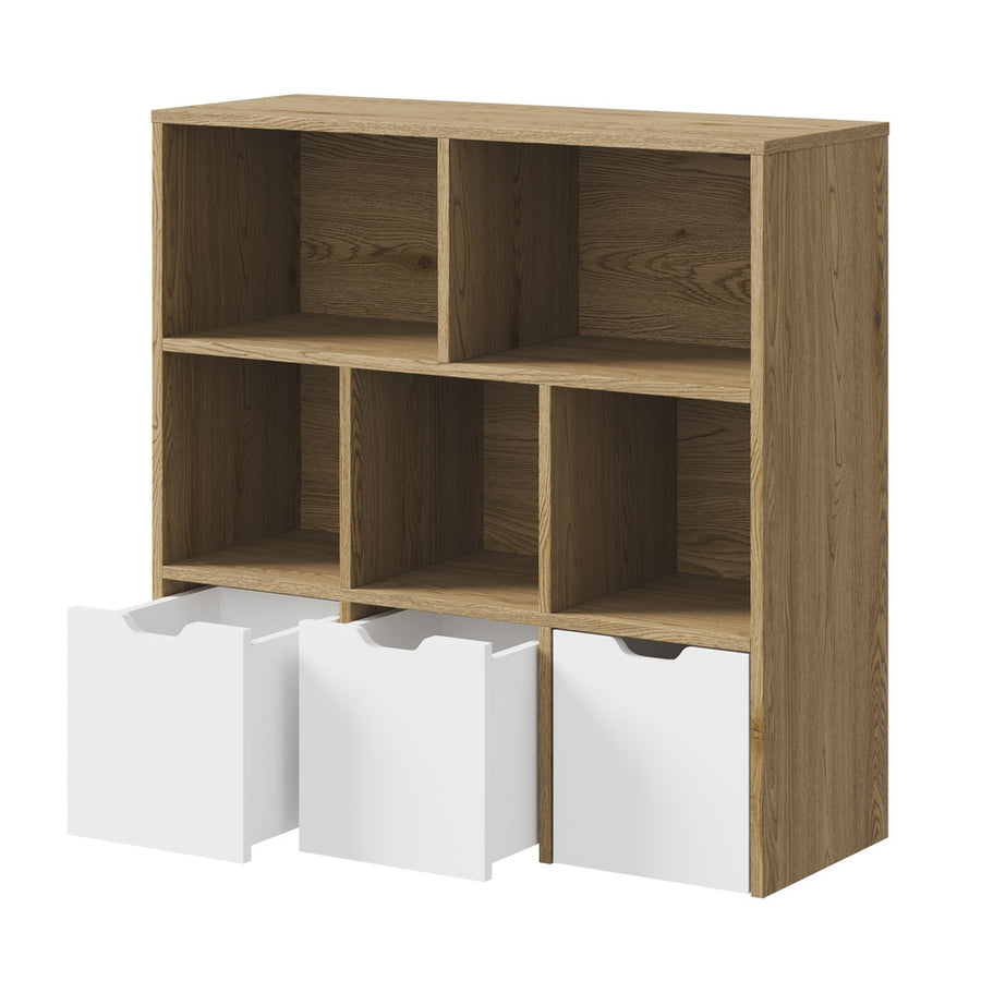 Oikiture Kids Storage Organiser Cabinet With Removable Box Natural
