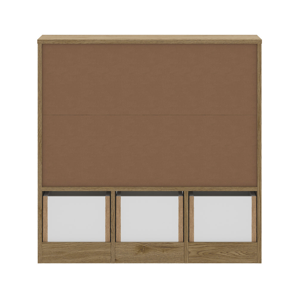 Oikiture Kids Storage Cabinet Organiser With Removable Box Natural