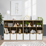 Oikiture Kids Storage Cabinet Organiser With Removable Box Natural