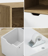 Oikiture Kids Storage Cabinet Organiser With Removable Box Natural