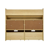 Oikiture Kids Bookshelf Toy Storage Box Organiser Display Shelf Natural