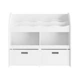 Oikiture Kids Bookshelf Toy Storage Box Organiser Display Shelf White - Extra Image