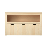 Oikiture Kids Toy Storage Cabinet With Storage Box Natural - Side View