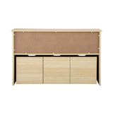 Oikiture Kids Toy Storage Cabinet With Storage Box Natural