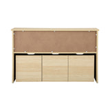 Oikiture Kids Toy Storage Cabinet With Storage Box Natural - Close-Up Angle