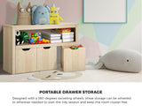 Oikiture Kids Toy Storage Cabinet With Storage Box Natural - Extra Image