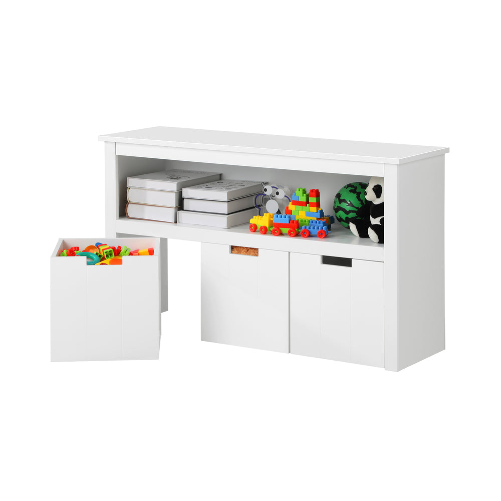 Oikiture Wooden Kids Storage Cabinet With Portable Box