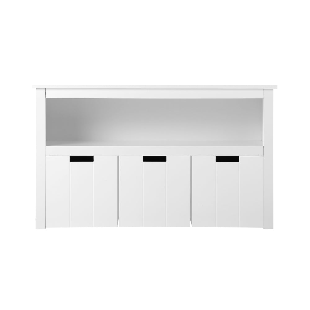 Oikiture Wooden Kids Storage Cabinet With Portable Box