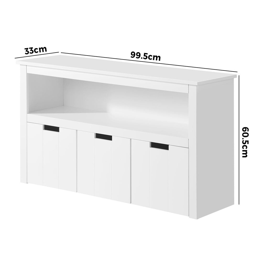 Oikiture Wooden Kids Storage Cabinet With Portable Box