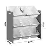 Oikiture Kids Storage 9 Bins Display Shelf Storage Rack