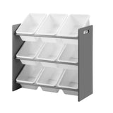 Oikiture Kids Storage 9 Bins Display Shelf Storage Rack - Front View