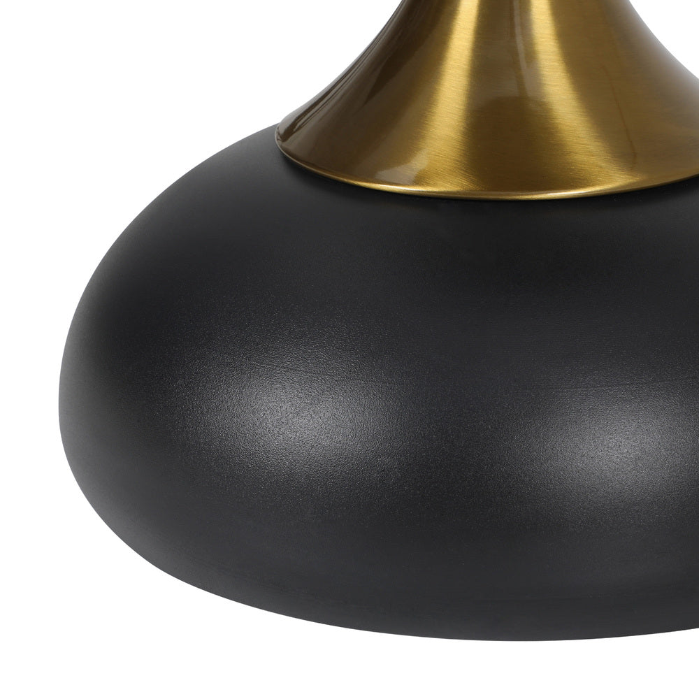 Oikiture Coffee Side Table Round Metal Black