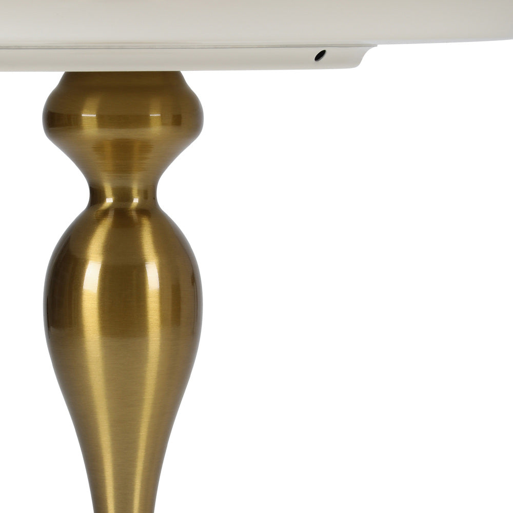 Oikiture Coffee Side Table Round Metal White