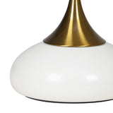 Oikiture Coffee Side Table Round Metal White - Rear View