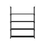 Artiss Shoe Rack Cabinet Stackable 4-tier 12 Pairs Black - 45-Degree Angle